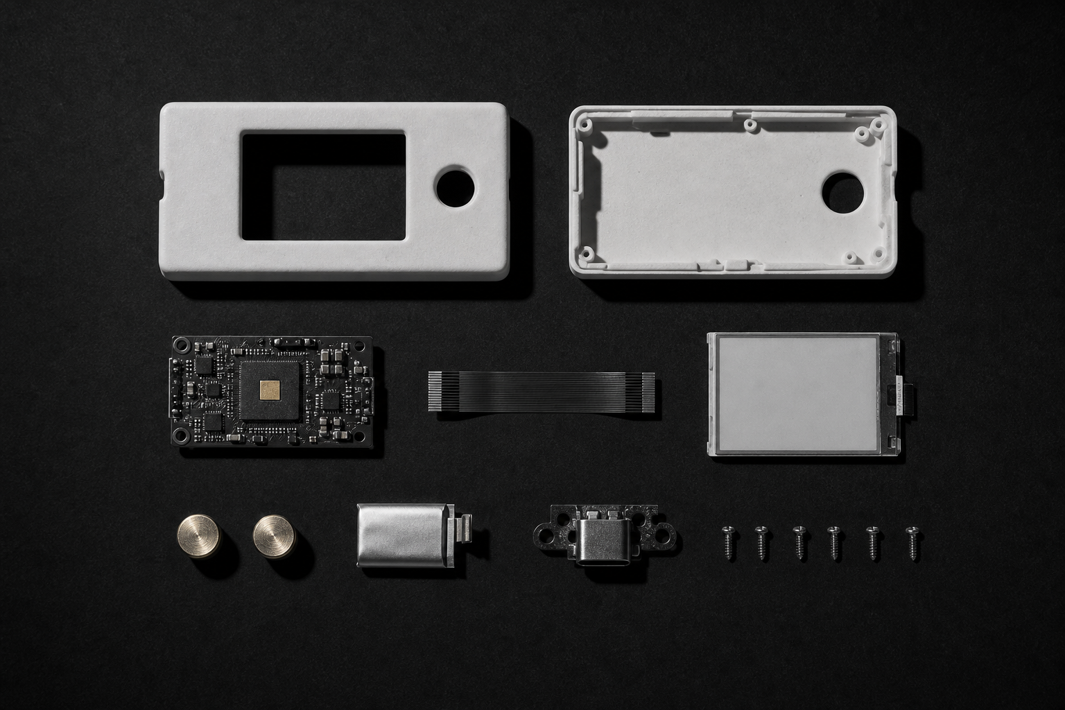 Disassembled Signet laid out like a museum specimen